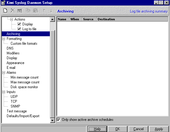 Kiwi Syslog Daemon screenshot