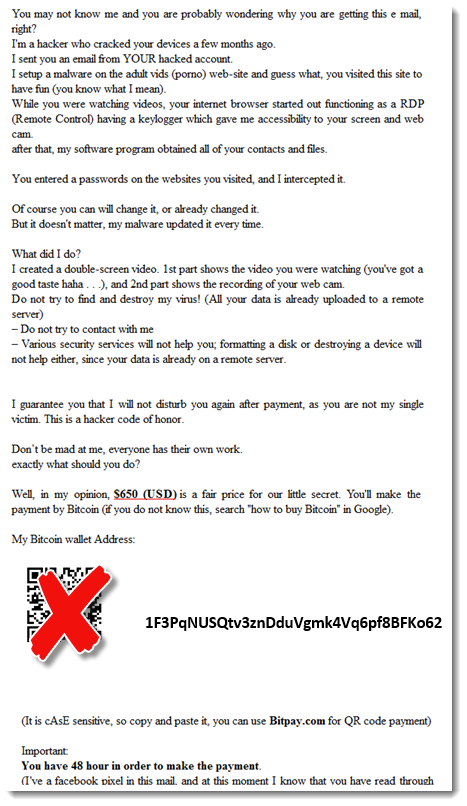 Sextortion Email Variant With!    Qr Code Sans Internet Storm Center - 