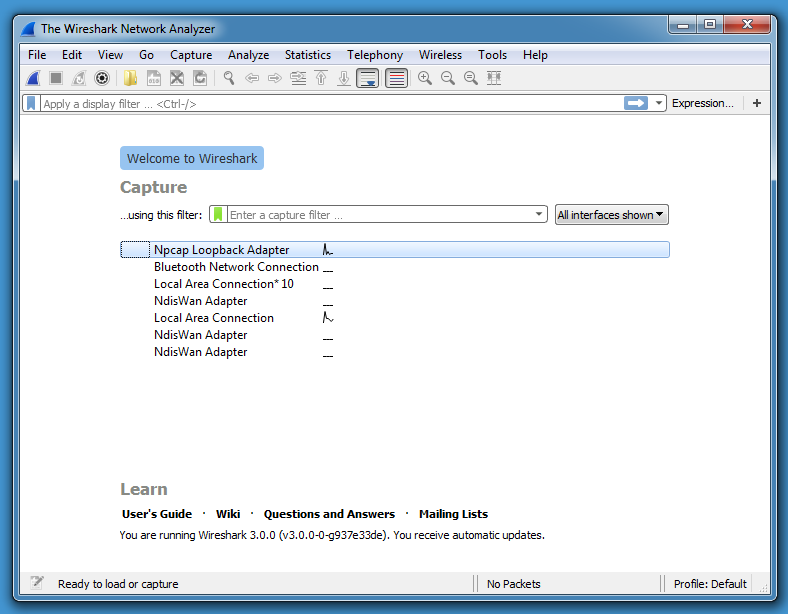 wireshark pcap vpn adapter