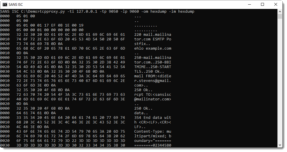 tcp to serial python example with list