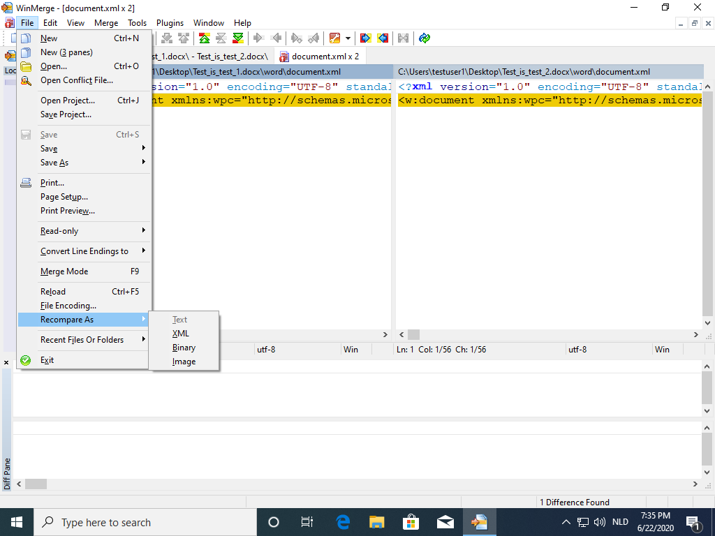 winmerge compare