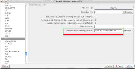 Wireshark SSL Configuration