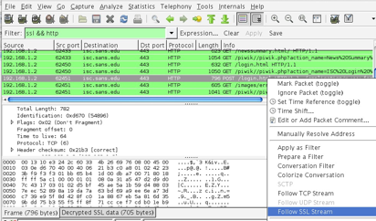 wireshark decrypted session