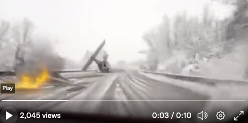 Image from a German commercial showing a crashed star wars tie fighter