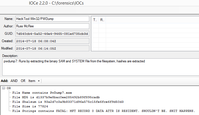 IOCs for PwDump7