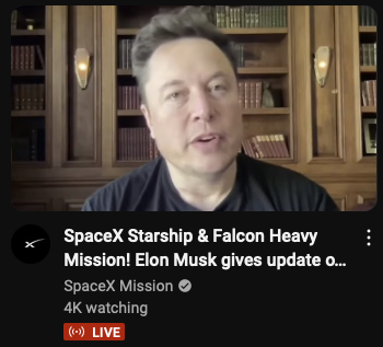 screen shot from youtube showing link to Elon Musk video