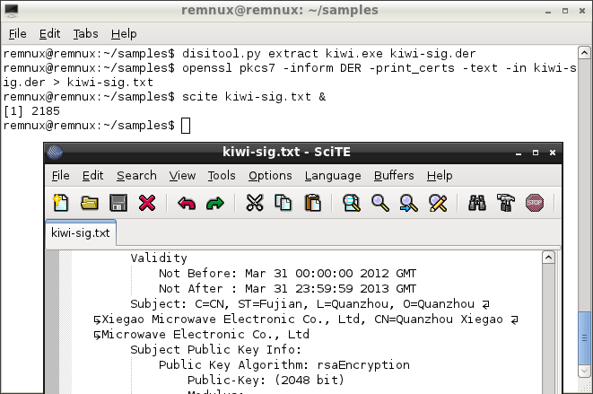 Disitool Extract Signature