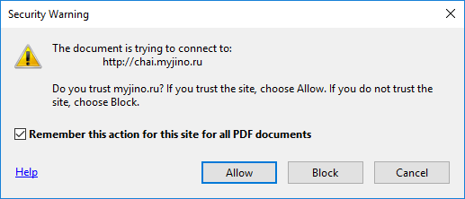 PDF Warning for offsite links