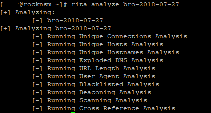 RITA Analysis of logs
