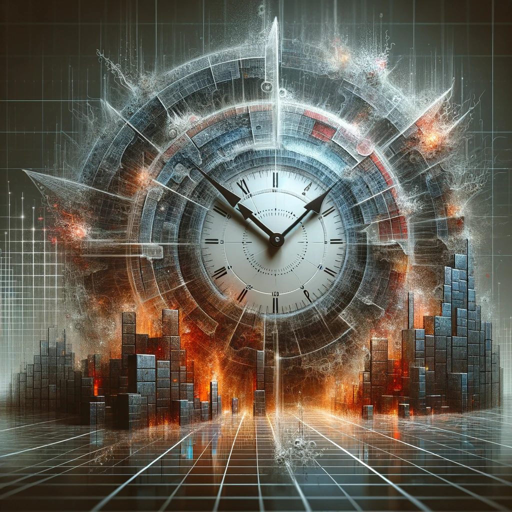 illustration of survivaltime showing a burning clock