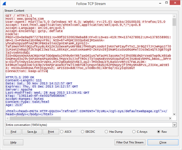 TCP stream google hiccup