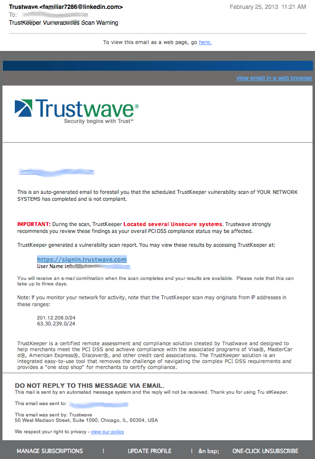 trustwave phishing email